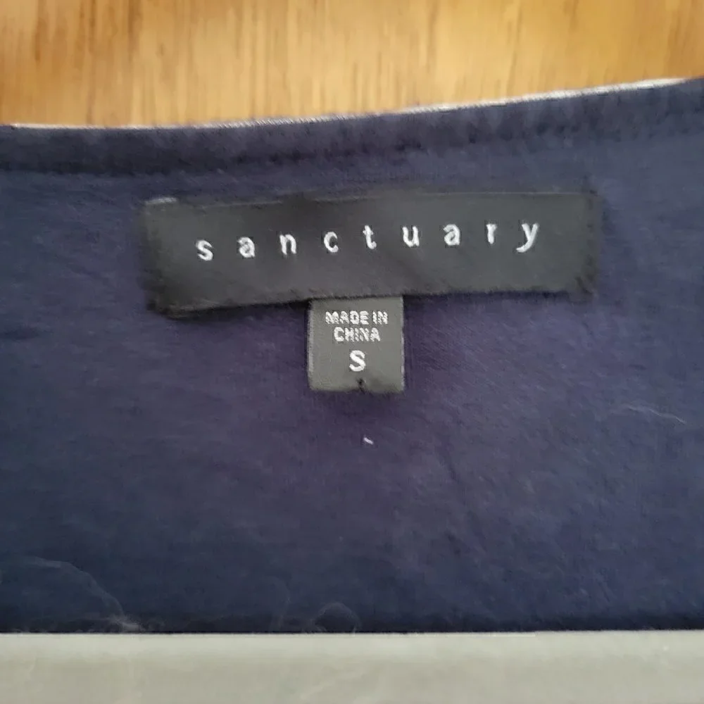 Sanctuary Striped Maxi Dress Sleeveless Open Back- Navy/White - Picture 5 of 5